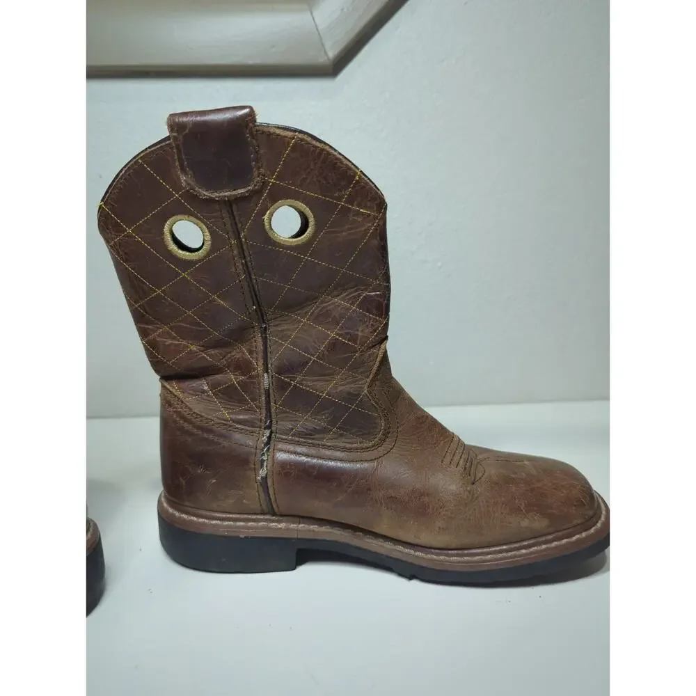 John Deere Square Toe Work Boots Kids Size 4M